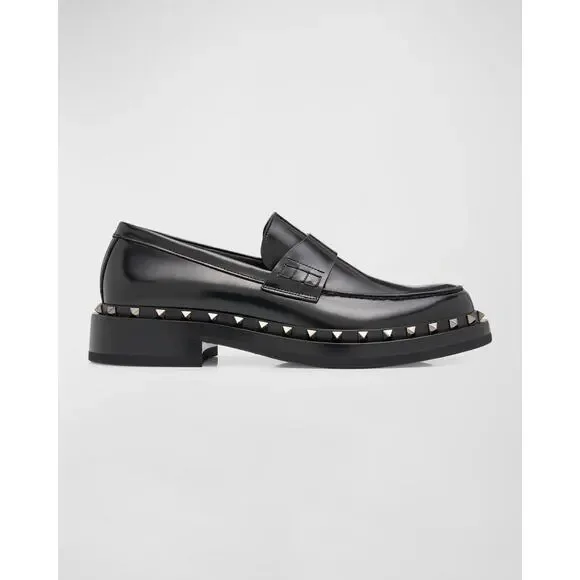 VALENTINO Garavani Black Driving Loafers Leather Slip-On Shoes Men US 10 / EU 43 Garavani Black Leather Valentino Shoes Valentino Garavani  main image 4